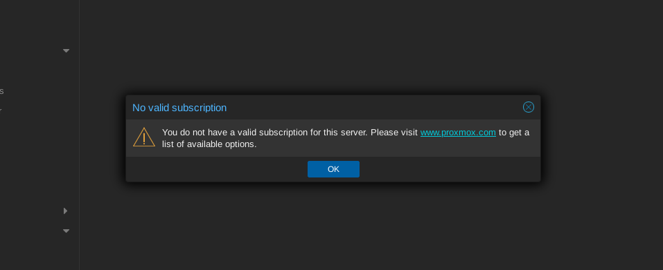Le fameux popup No valid subscription Pas